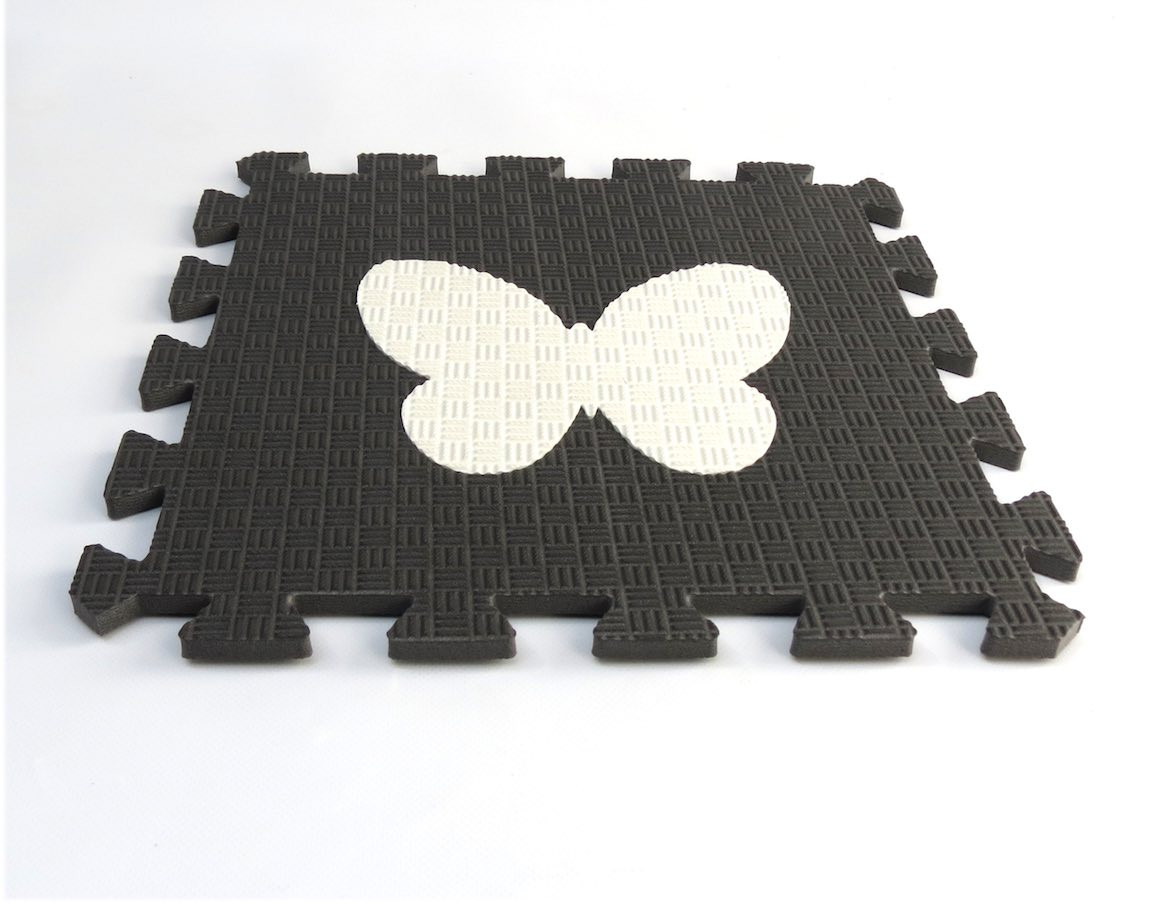 Toyformat Pěnový koberec MAXI EVA Motýl - Černo-bílá- 202648