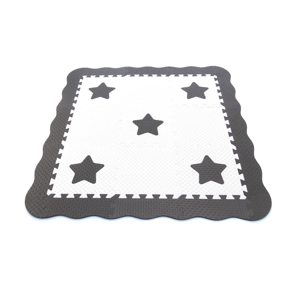 Toyformat Pěnový koberec MAXI EVA 9 Hvězdička s okraji, 2. jakost - Bílo-černá- 202693
