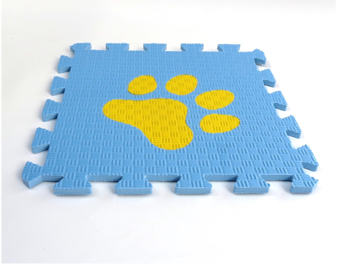 Toyformat Pěnový koberec MAXI EVA Tlapička, II jakost - Modro-žlutá- 202563 2j