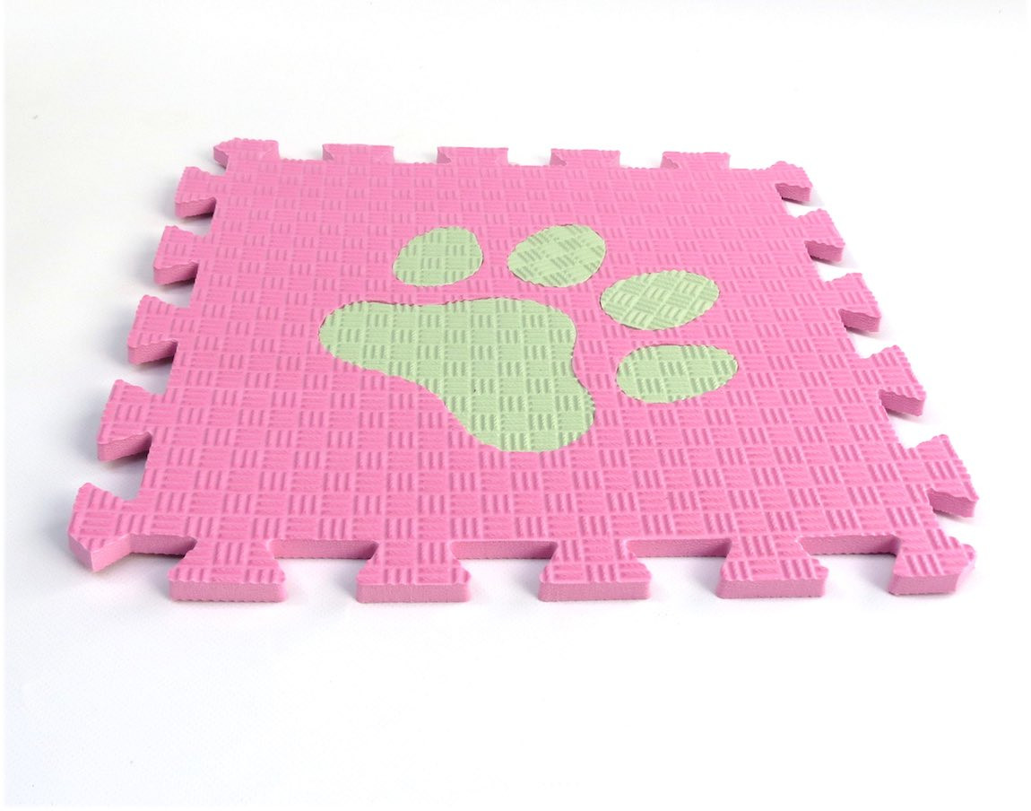 Toyformat Pěnový koberec MAXI EVA Tlapička, II jakost - Růžovo-zelená- 202563 2j