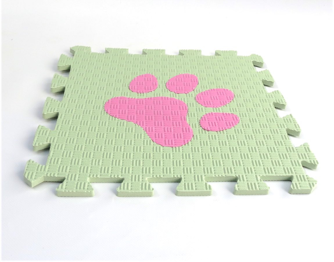 Toyformat Pěnový koberec MAXI EVA Tlapička, II jakost - Zeleno-růžová- 202563 2j