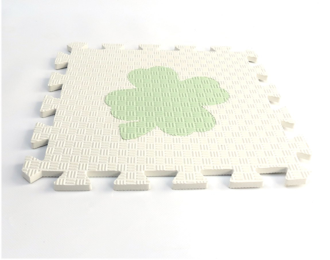 Toyformat Pěnový koberec MAXI EVA Čtyřlístek, II jakost - Bílo-zelená- 202587 2j