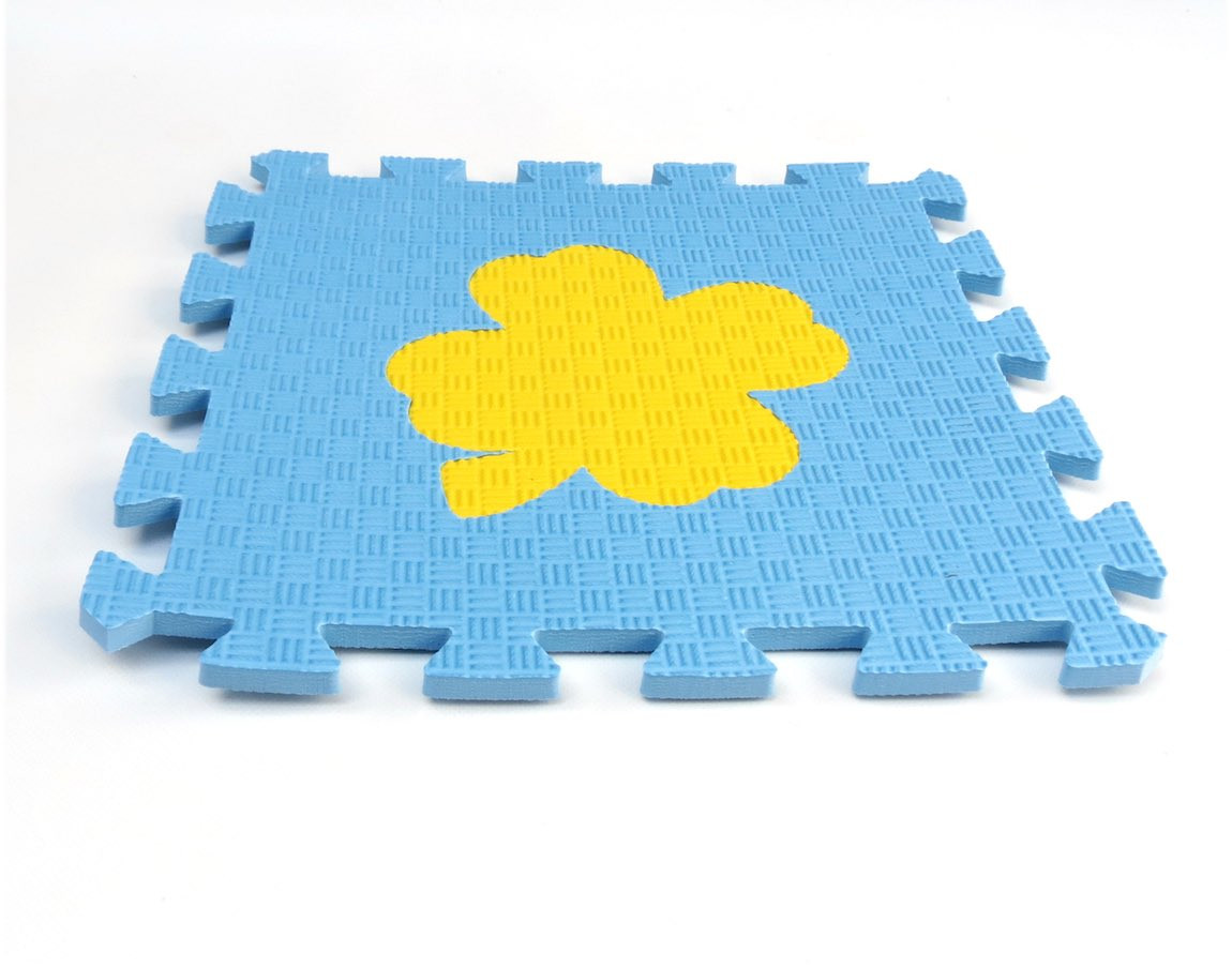 Toyformat Pěnový koberec MAXI EVA Čtyřlístek, II jakost - Modro-žlutá- 202587 2j