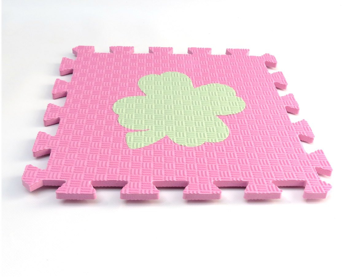 Toyformat Pěnový koberec MAXI EVA Čtyřlístek, II jakost - Růžovo-zelená- 202587 2j