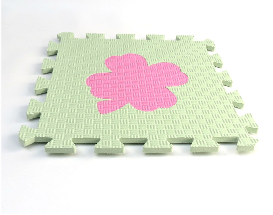 Toyformat Pěnový koberec MAXI EVA Čtyřlístek, II jakost - Zeleno-růžová- 202587 2j