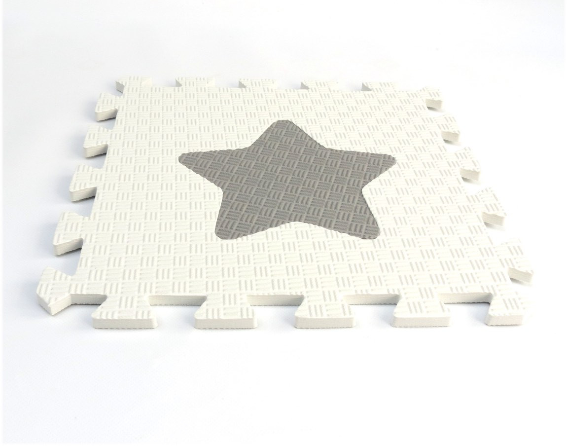 Toyformat Pěnový koberec MAXI EVA Hvězdička, II jakost - Bílo-šedá- 202631 2j