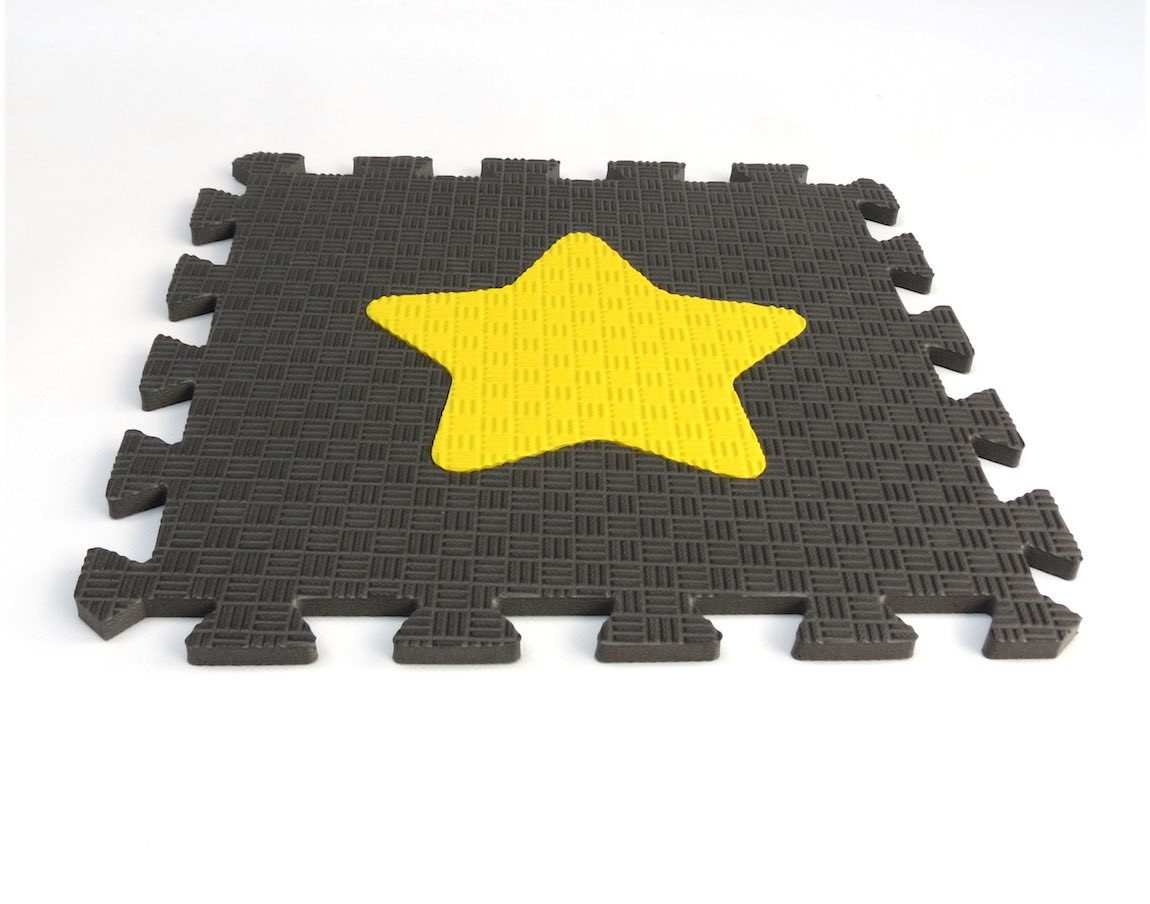 Toyformat Pěnový koberec MAXI EVA Hvězdička, II jakost - Černo-žlutá- 202631 2j