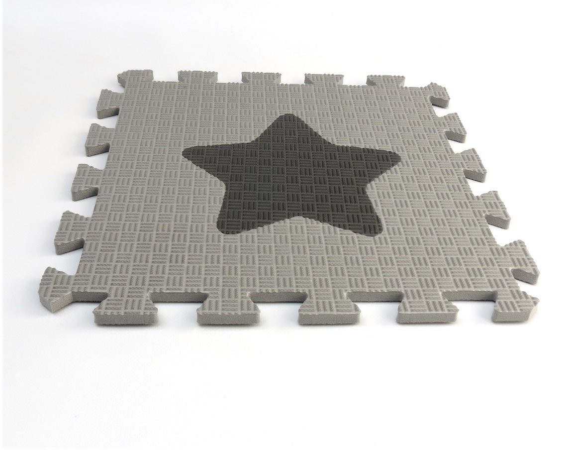 Toyformat Pěnový koberec MAXI EVA Hvězdička, II jakost - Šedo-černá- 202631 2j