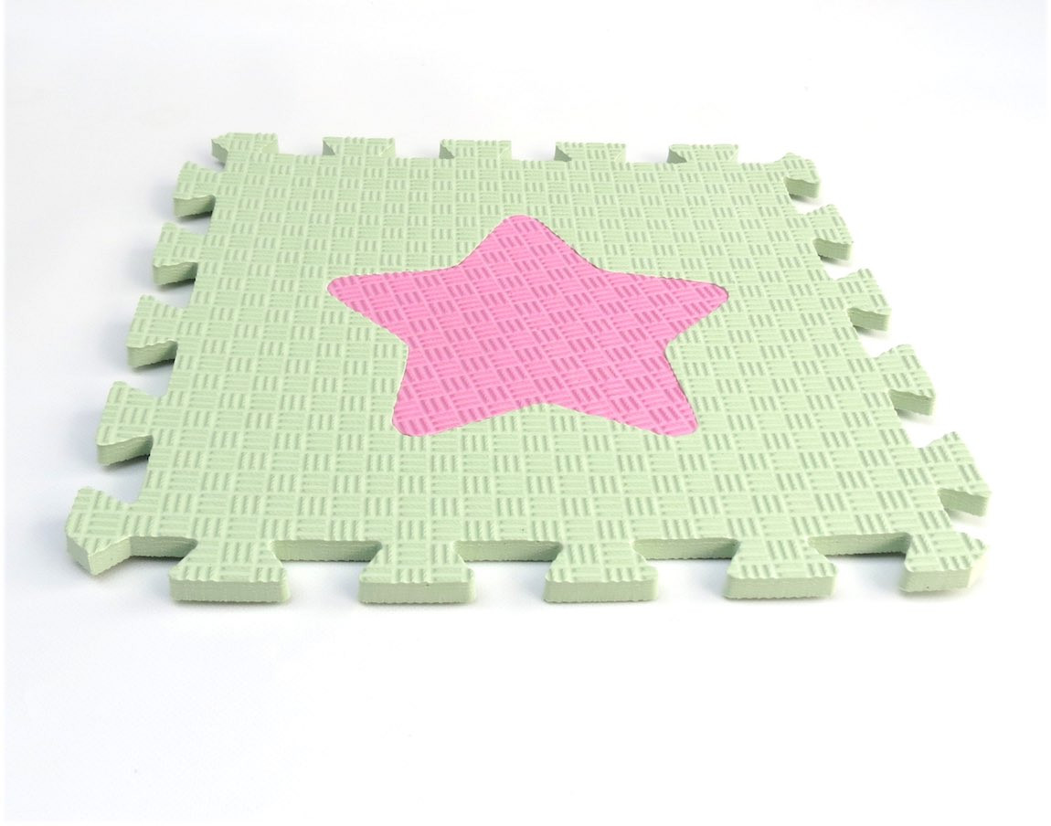 Toyformat Pěnový koberec MAXI EVA Hvězdička, II jakost - Zeleno-růžová- 202631 2j
