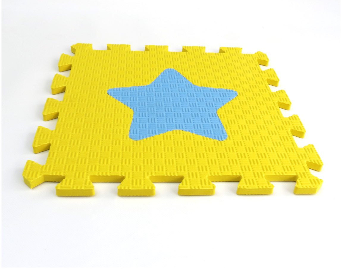 Toyformat Pěnový koberec MAXI EVA Hvězdička, II jakost - Žluto-modrá- 202631 2j