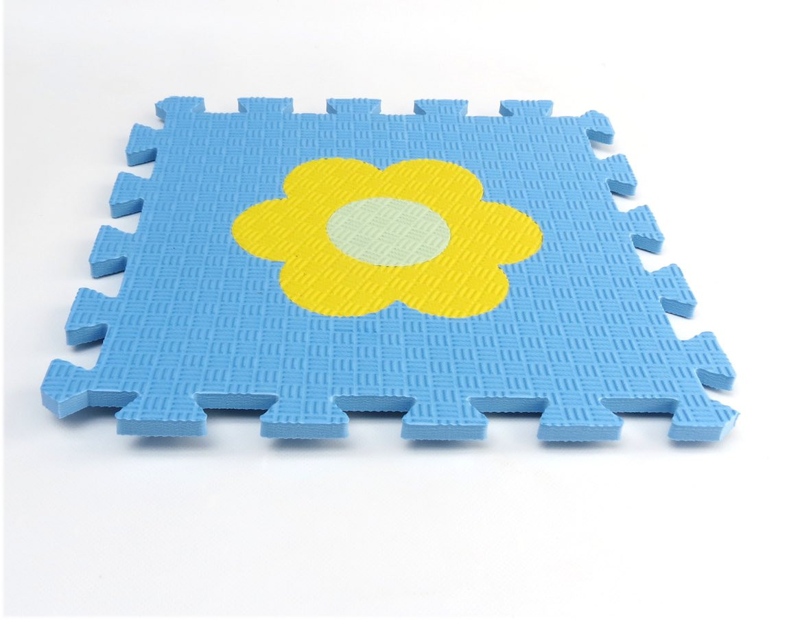 Toyformat Pěnový koberec MAXI EVA Kytička, II jakost - Modro-žlutá- 202617 2j