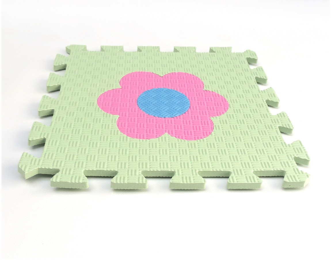 Toyformat Pěnový koberec MAXI EVA Kytička, II jakost - Zeleno-růžová- 202617 2j