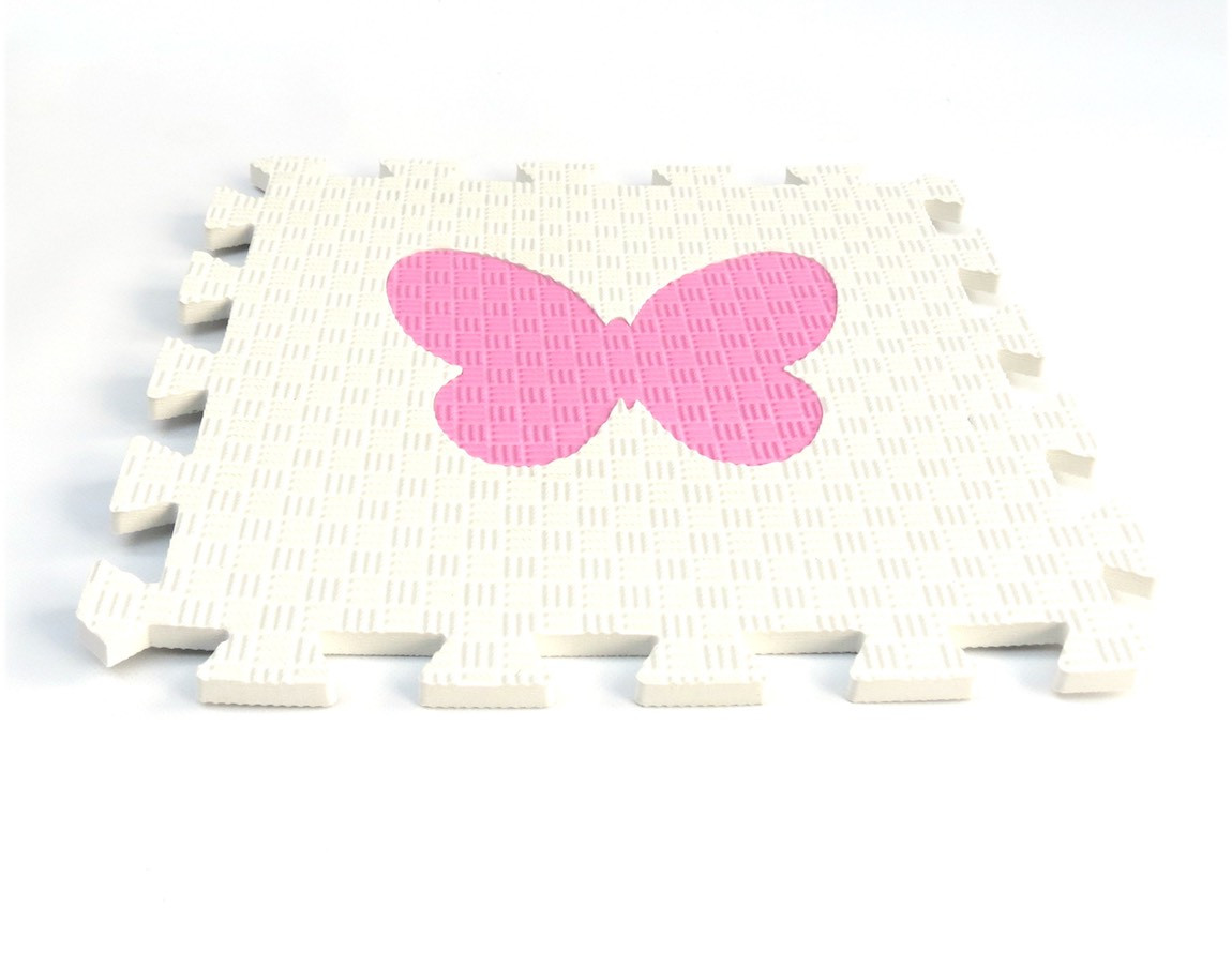 Toyformat Pěnový koberec MAXI EVA Motýl, II jakost - Bílo-růžová- 202648 2j