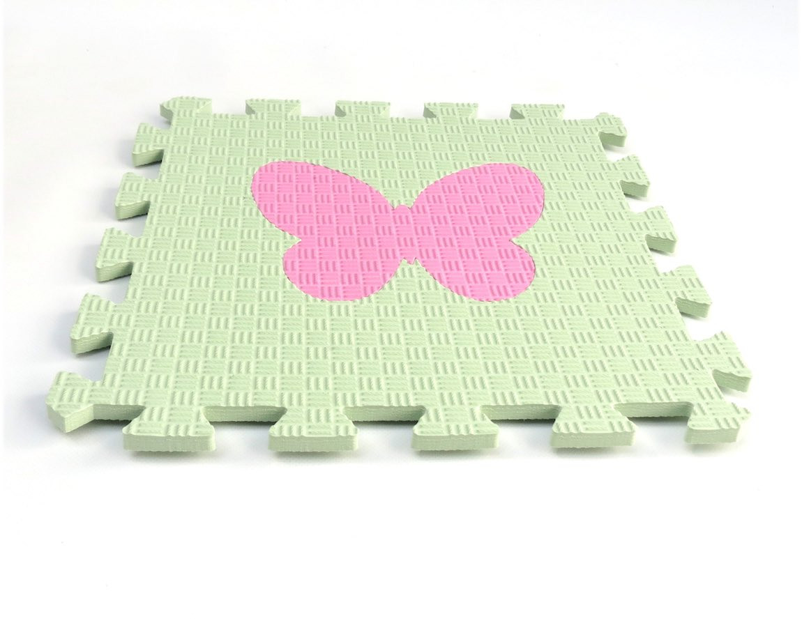 Toyformat Pěnový koberec MAXI EVA Motýl, II jakost - Zeleno-růžová- 202648 2j