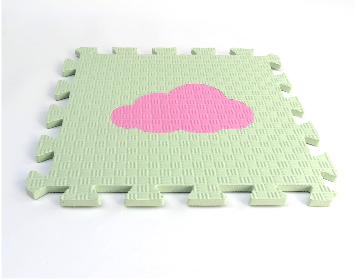 Toyformat Pěnový koberec MAXI EVA Mráček, II jakost - Zeleno-růžová- 202600 2j